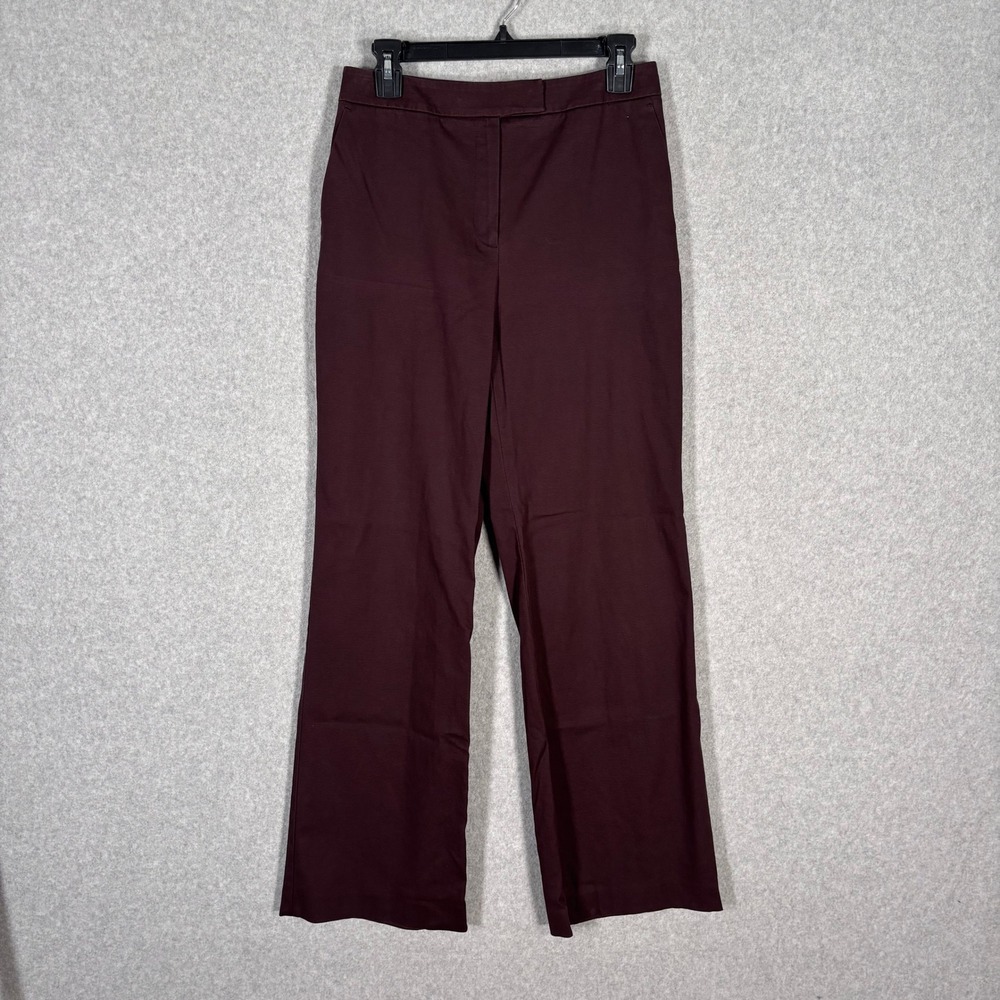 Vintage Talbots Wide Leg Pants Size 6 Burgundy Stretch Trouser Academia Career